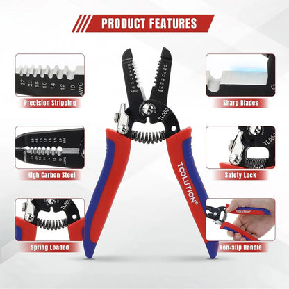 Professional wire stripper and cutter by Kings Outdoor Lighting, red/blue non-slip handles on Tampa Home & Garden Store