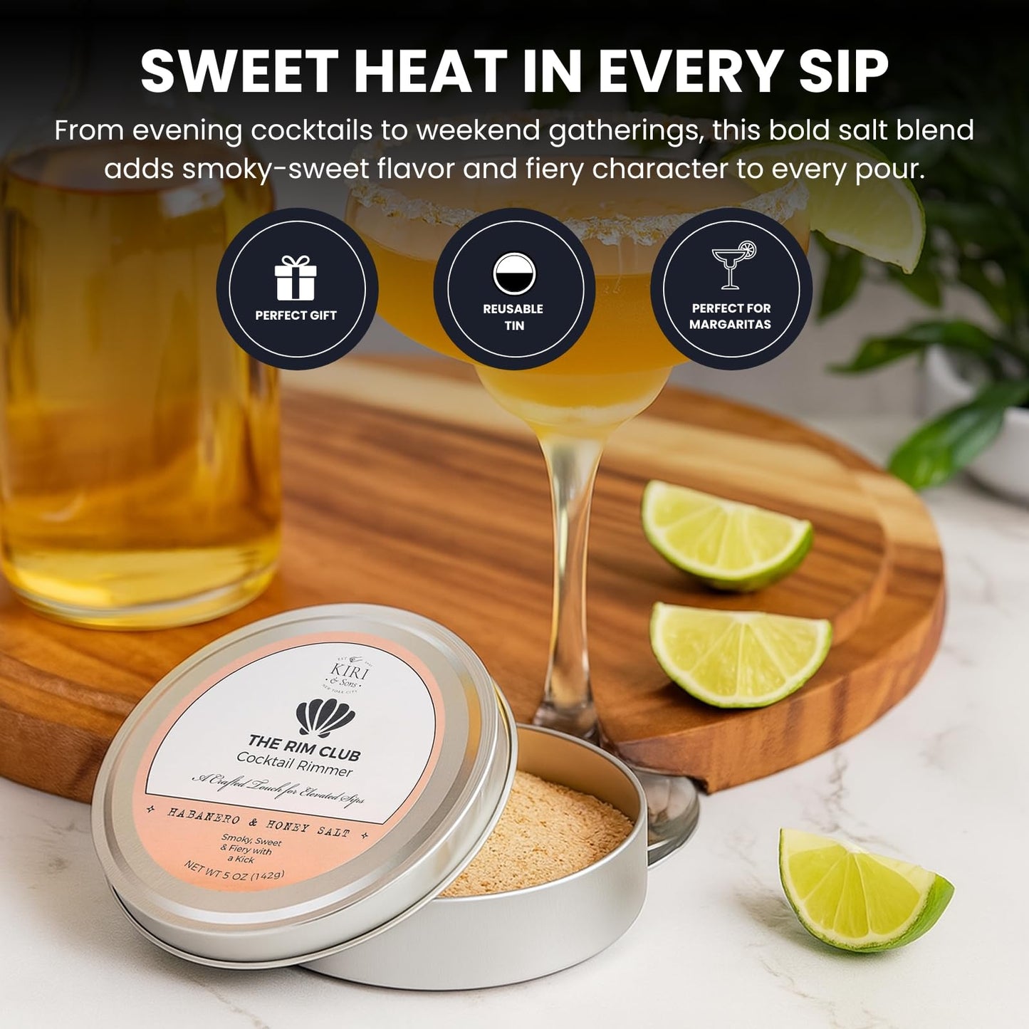 Smoky Habanero and Sweet Honey Cocktail Salt