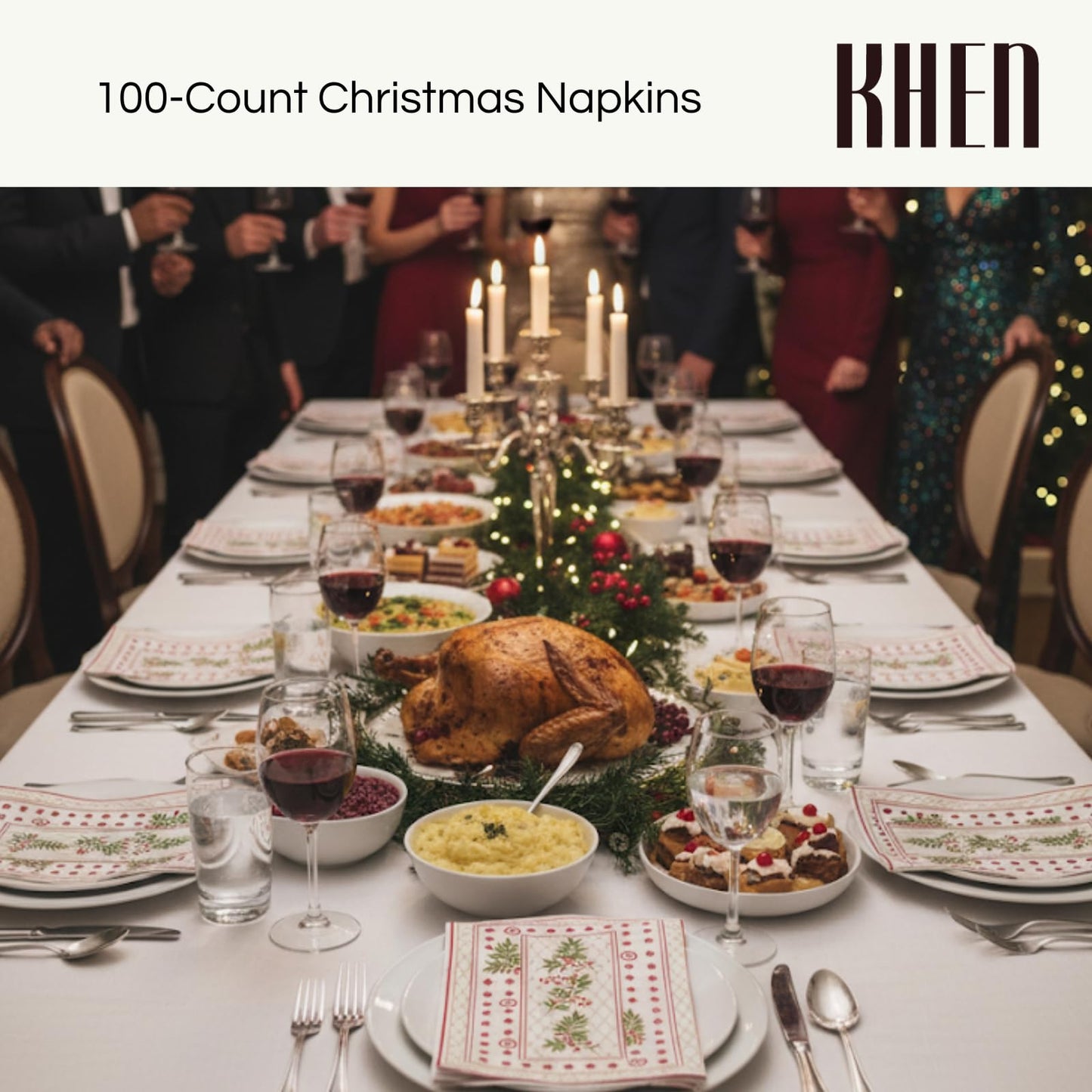 Christmas Disposable Napkins 100 Pieces And Feasts