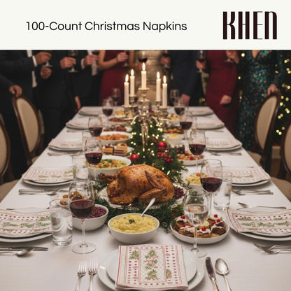 Christmas Disposable Napkins 100 Pieces And Feasts