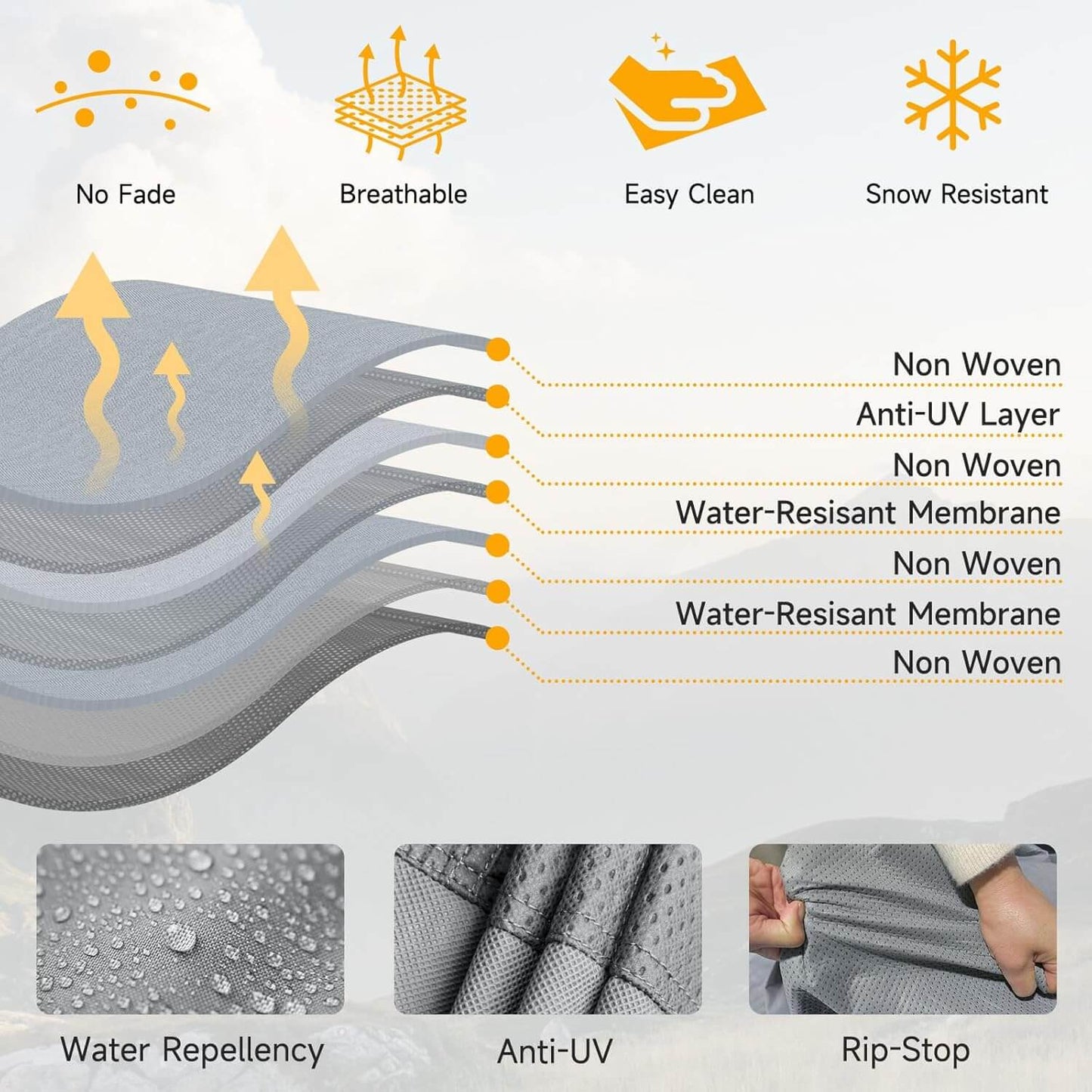 Teardrop trailer cover by Dikasun Outdoor 7-layer waterproof camper cover breathable fabric on Tampa Home & Garden Store