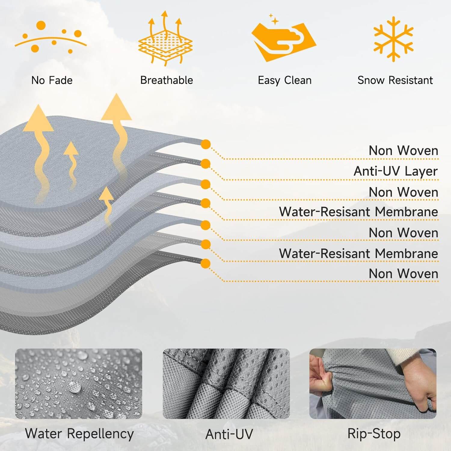 Teardrop trailer cover by Dikasun Outdoor 7-layer waterproof camper cover breathable fabric on Tampa Home & Garden Store