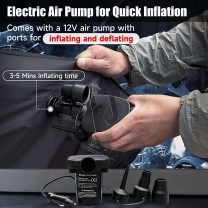 Dikasun Outdoor backseat air mattress for SUV/Car, black, includes 12V inflator pump on Tampa Home & Garden Store