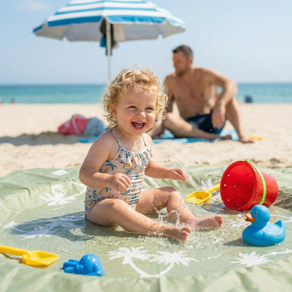 Baby Beach Splash Mat Green And Lightweight Design