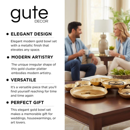Modern Gold Cluster Serving Bowls Decor Tray