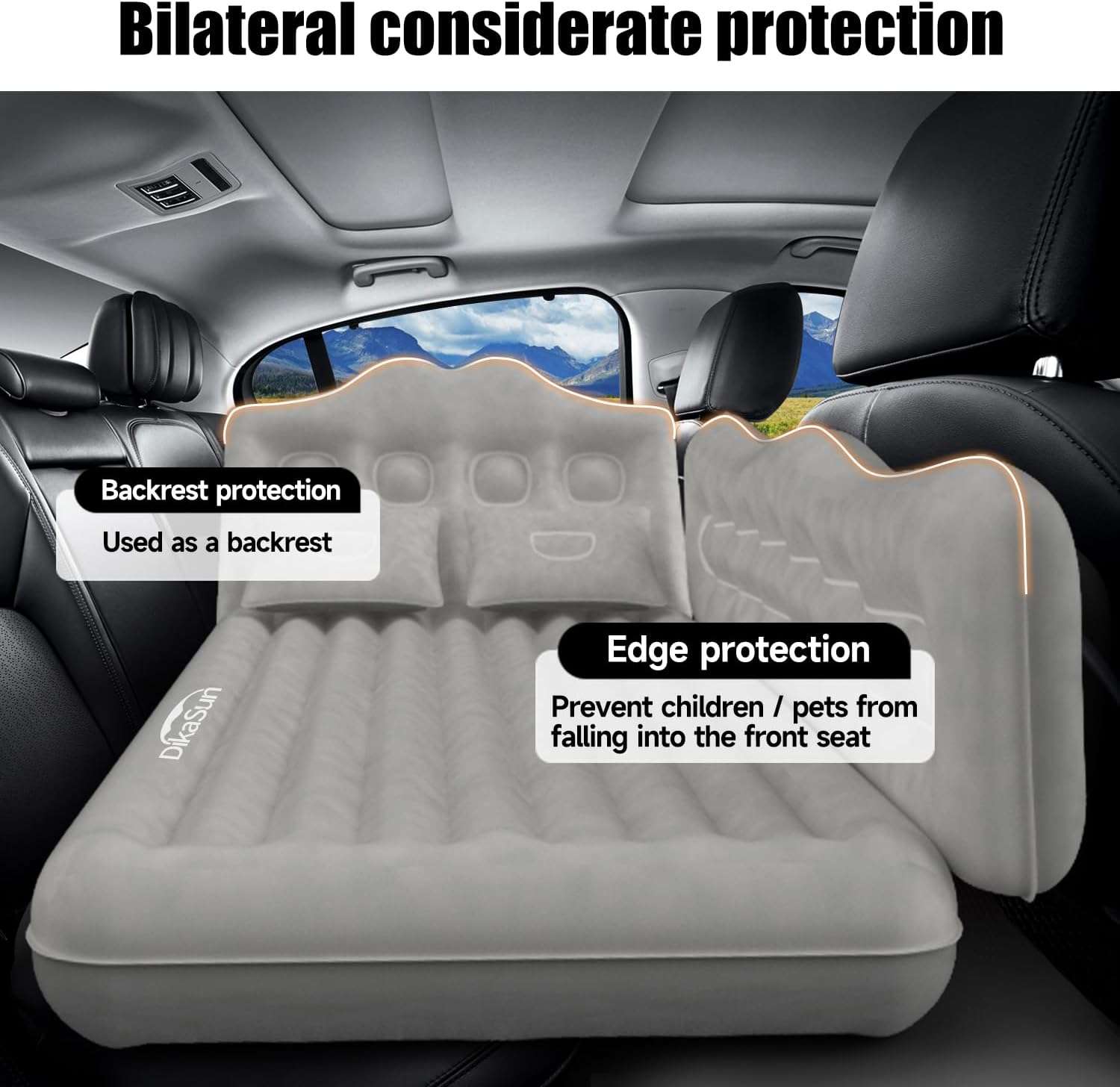 Dikasun Outdoor backseat air mattress for SUV, grey, 35.4 inch wide on Tampa Home & Garden Store