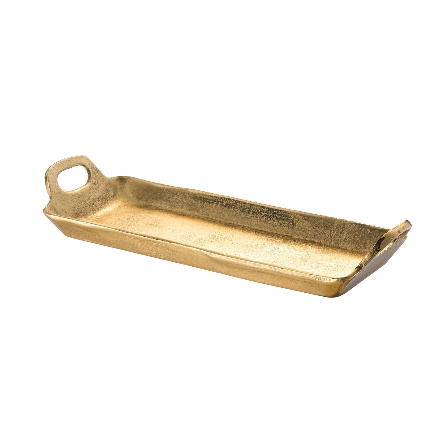 Small Gold And Aluminum Decorative Serving Tray