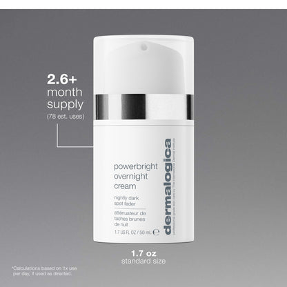 PowerBright Overnight Cream pump bottle white 1.7 oz dark spot correction on Tampa Home & Garden Store