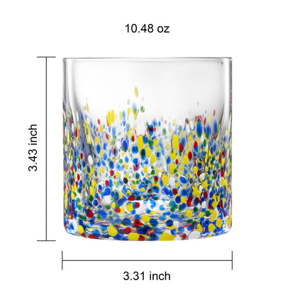 Hand Blown Mexican Confetti Glass And Drinkware