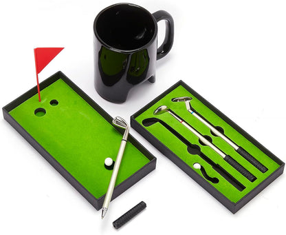 Golf Putter Pen and Coffee Mug Desk Gift Set