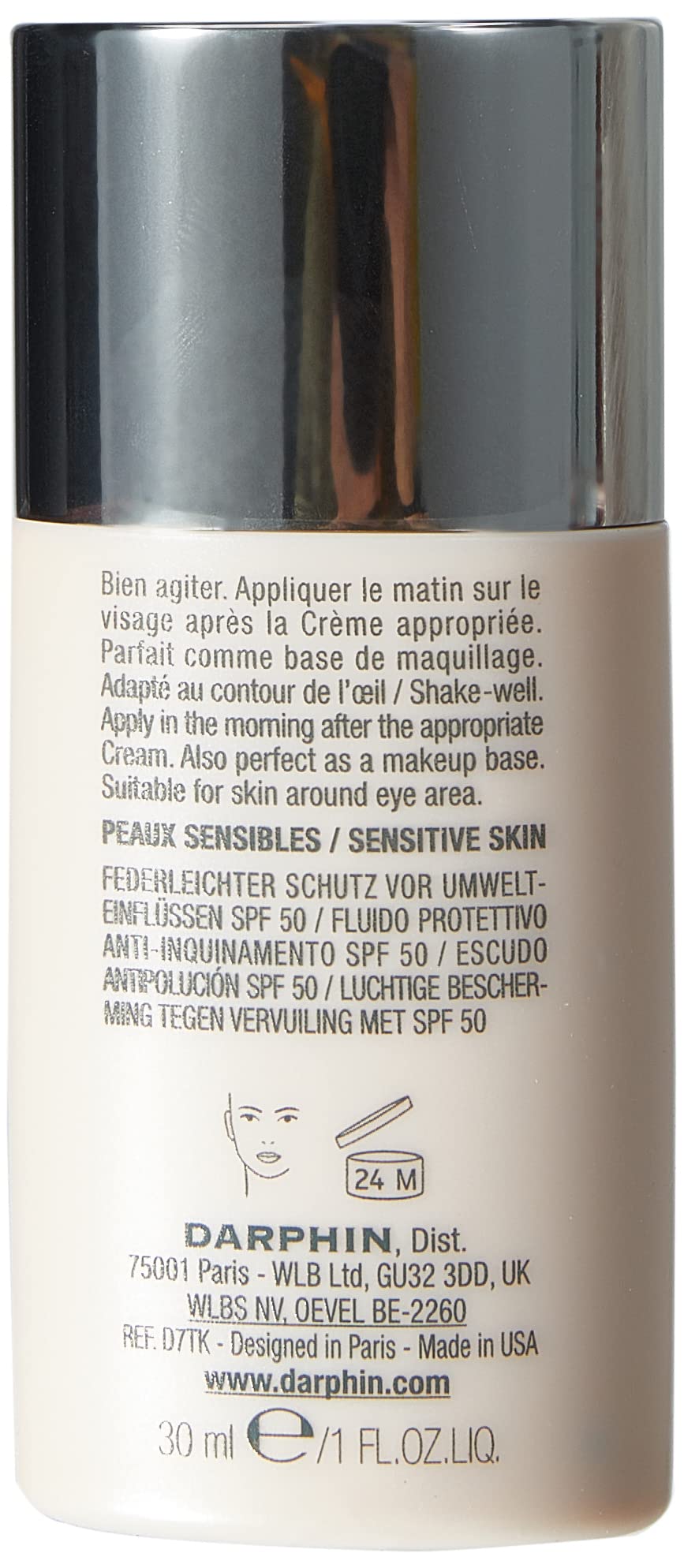 Darphin Intral SPF50 sunscreen bottle beige with dark cap 30 ml Beauty Care Bag on Tampa Home & Garden Store
