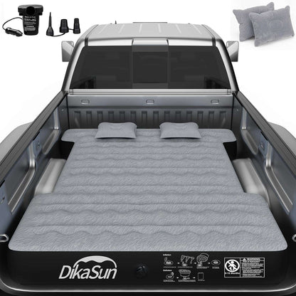 DikaSun 6.0-6.5 ft full size pickup truck bed air mattress grey with pump and two pillows on Tampa Home & Garden Store