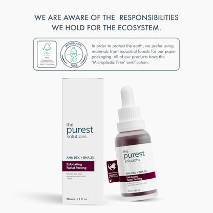 The Purest Solutions face serum duo by Beauty Care Bag; AHA 10% + BHA 2% exfoliating peeling on Tampa Home & Garden Store