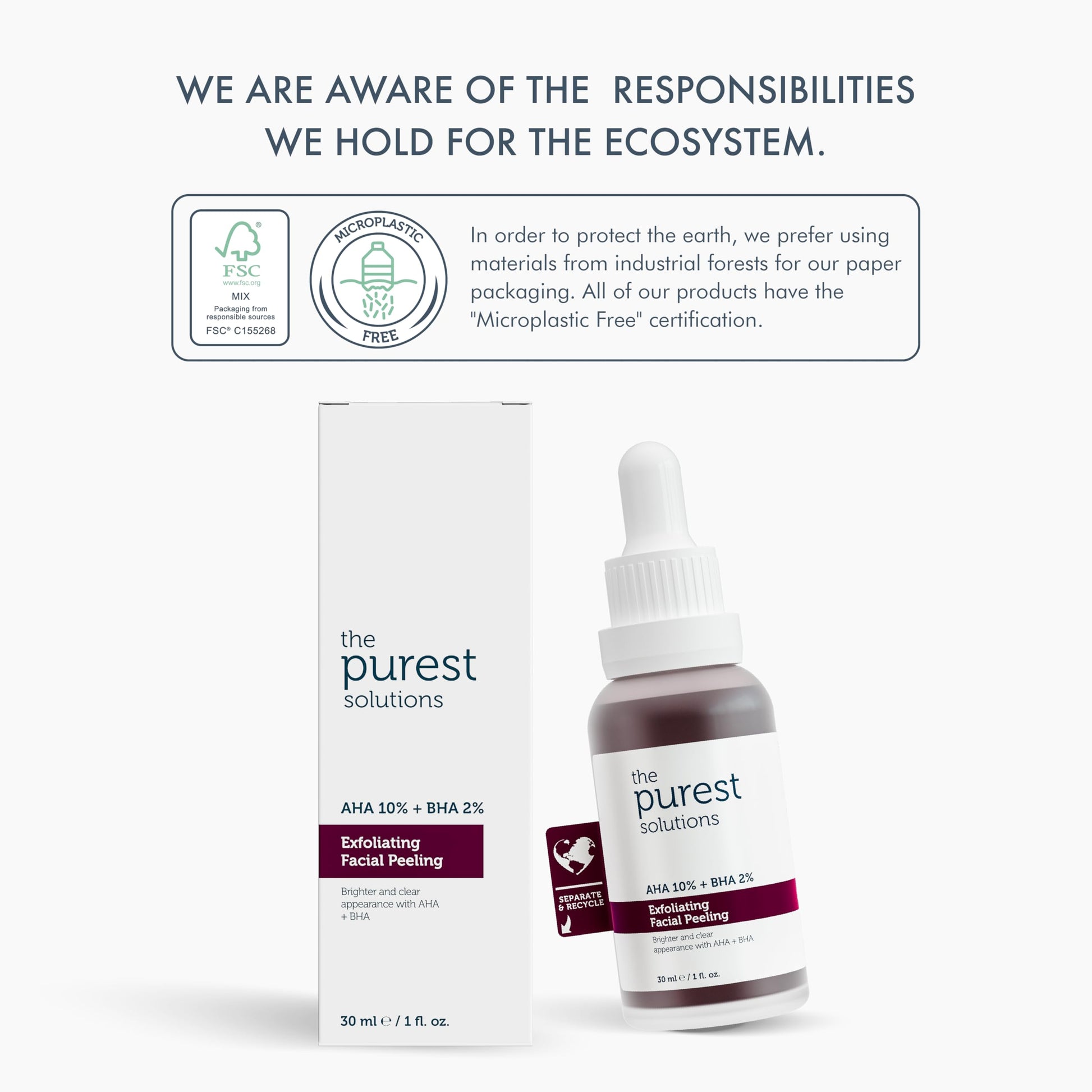 purest solutions skincare set with AHA 10% + BHA 2% exfoliating serum and hyaluronic serum on Tampa Home & Garden Store
