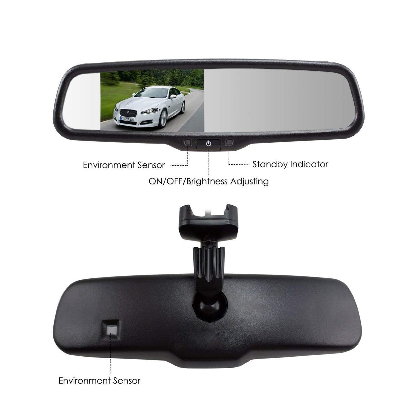 Master Tailgaters 10.5in rear view mirror with 4.3in LCD display, auto brightness, anti-glare on Tampa Home & Garden Store