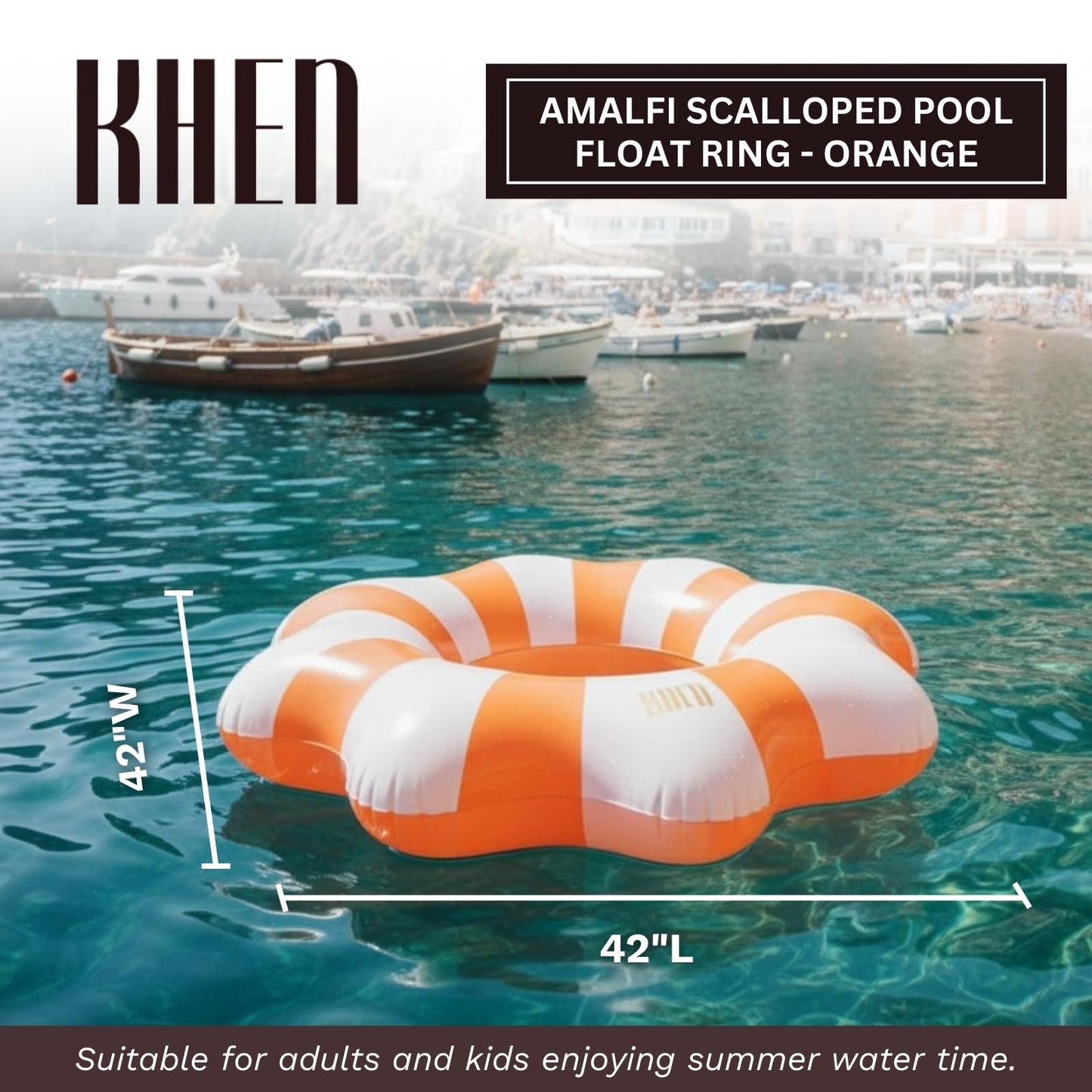 Amalfi Scalloped Inflatable Pool Float Ring