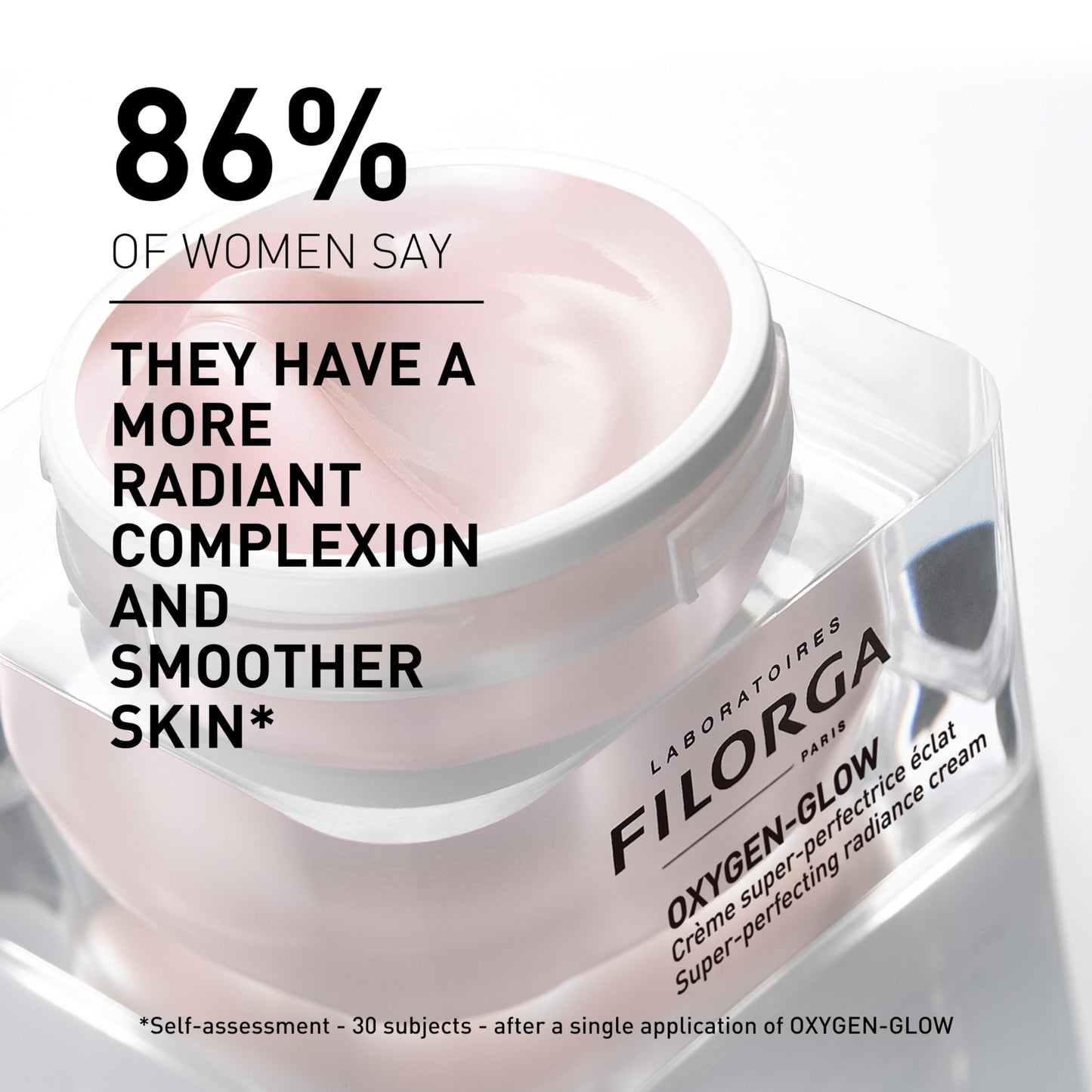Filorga Oxygen-Glow Radiance Cream 50ml pink cream in glass jar; anti-aging hyaluronic acid on Tampa Home & Garden Store
