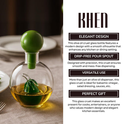 Premium Italian Olive Oil Dispenser and Glass Cruet