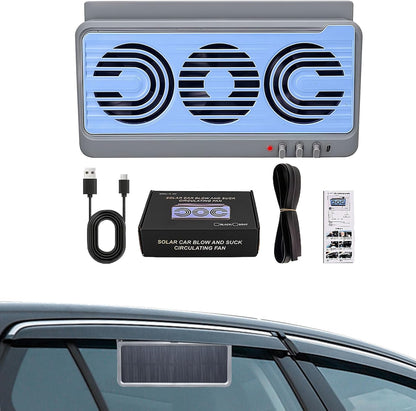 EcoVent | Solar Car Window Fan with Dual-Duct Airflow System | Efficient Ventilation for Comfortable Driving