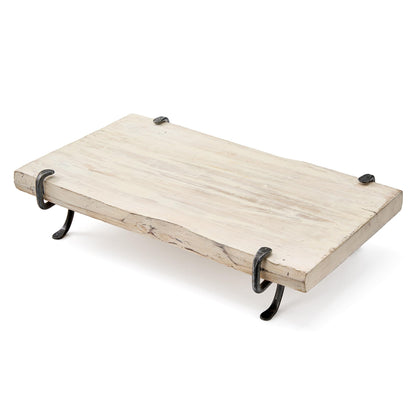 Rustic Wood Charcuterie Board and Metal Base