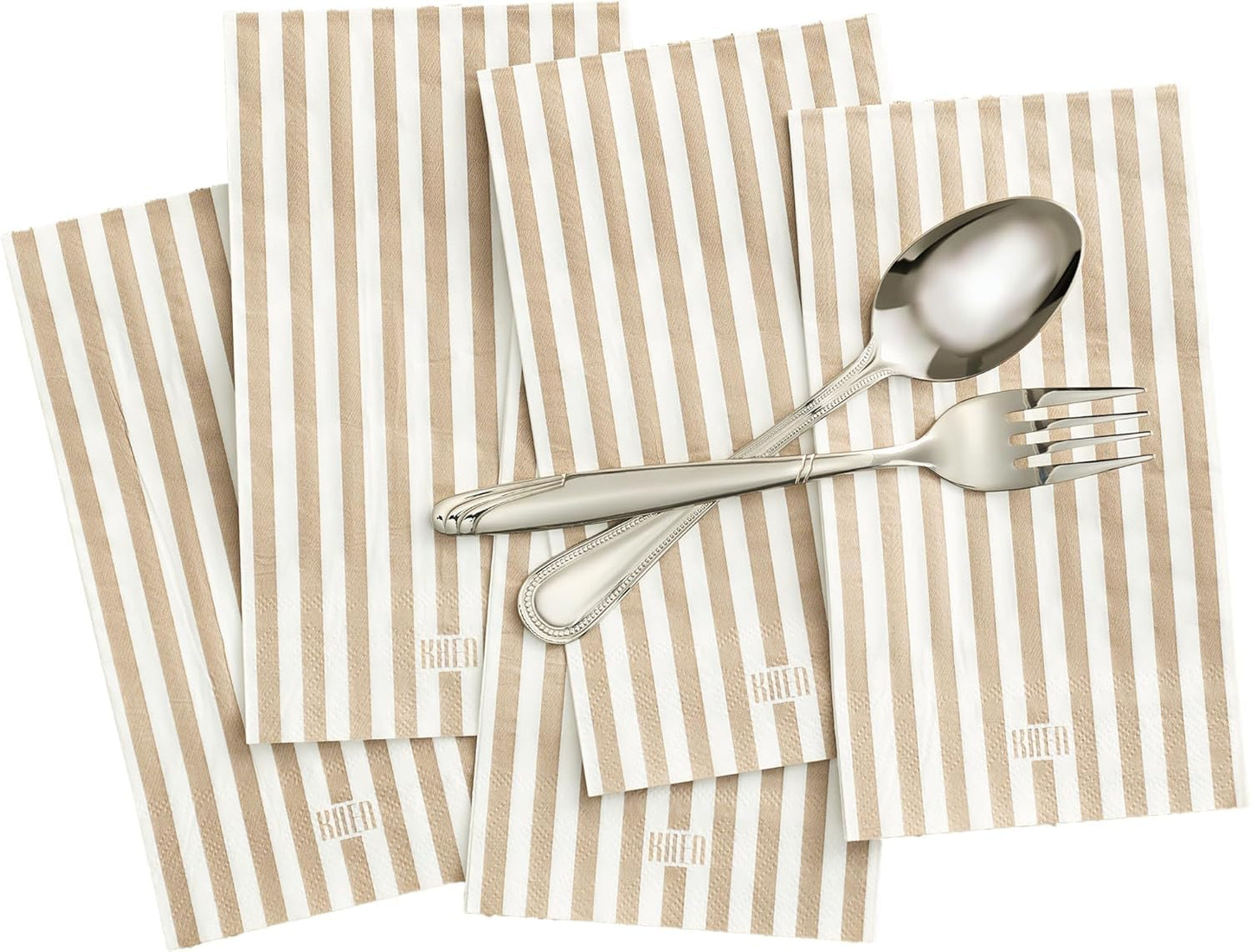 Gray Stripe Disposable Napkins and 50 Pieces