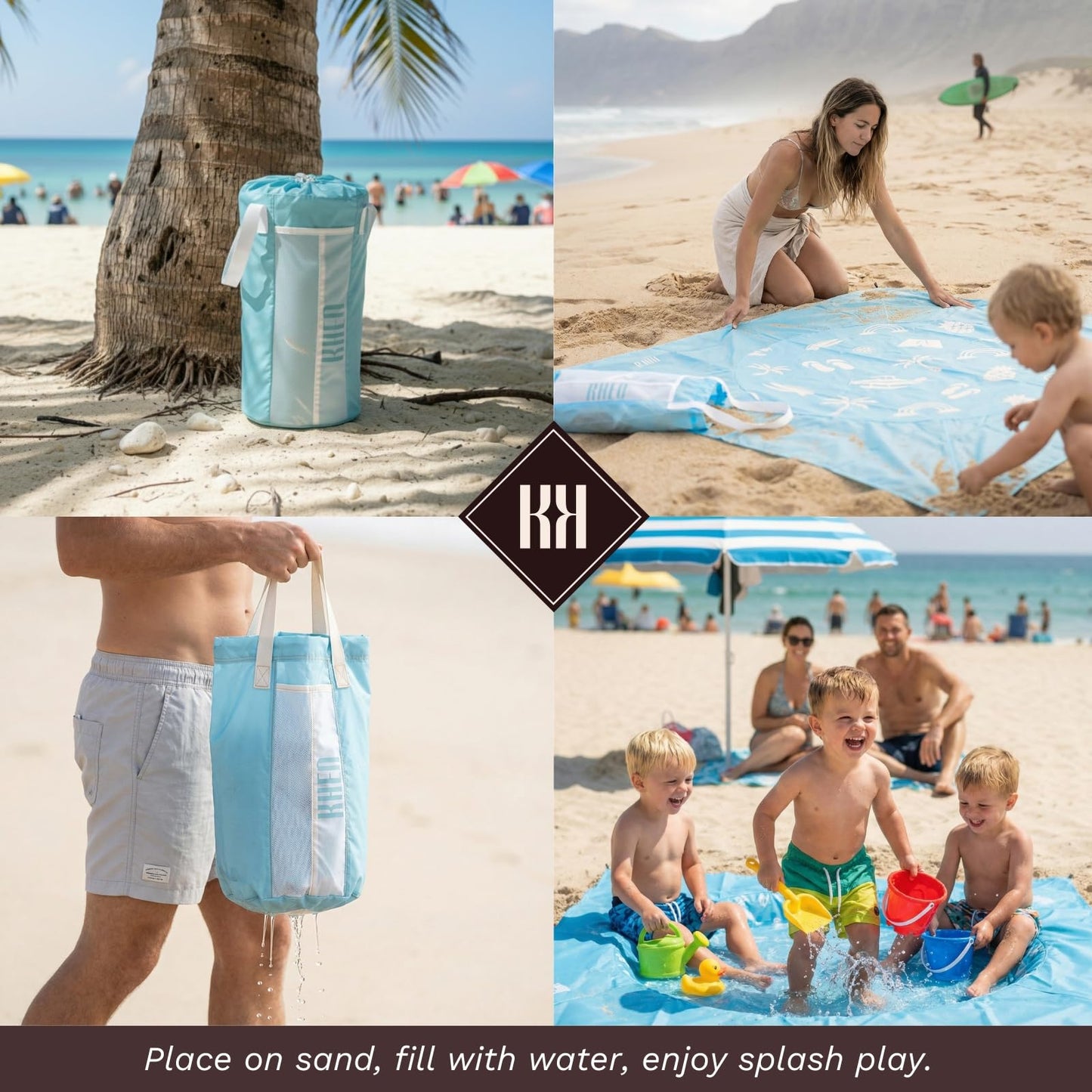 Foldable Beach Splash Mat for Babies and Toddlers