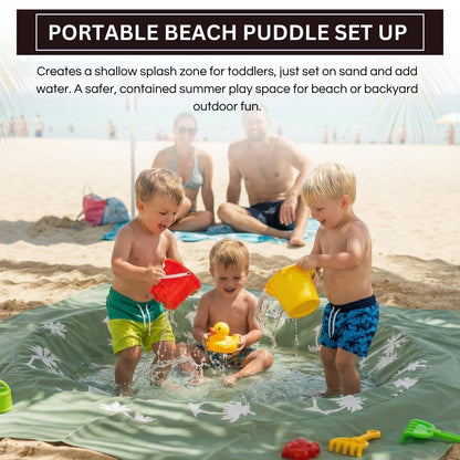Baby Beach Splash Mat Green And Lightweight Design