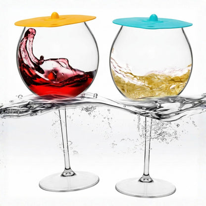 Floating Wine Glasses for Pool with Cooling Lids