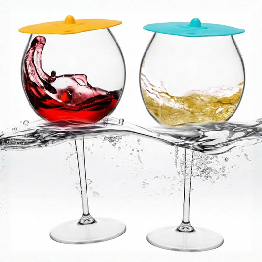 Floating Wine Glasses for Pool with Cooling Lids