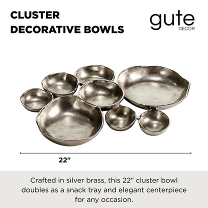 Elegant Silver and Brass Cluster Serving Bowl