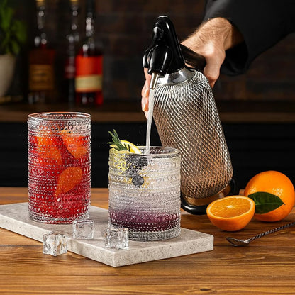 Khen Hobnail Clear Drinking Glasses Set of 12