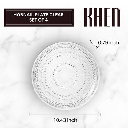 Clear Glass Hobnail Charger Plates and Set