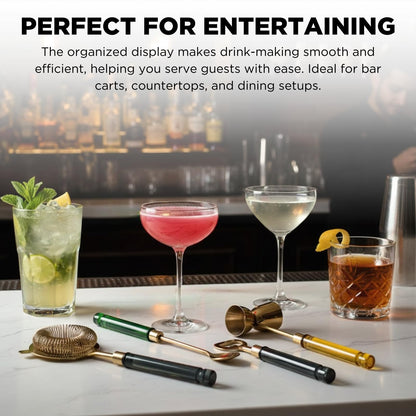 Gold Bar Tool Kit With a Clear Stand and Handles