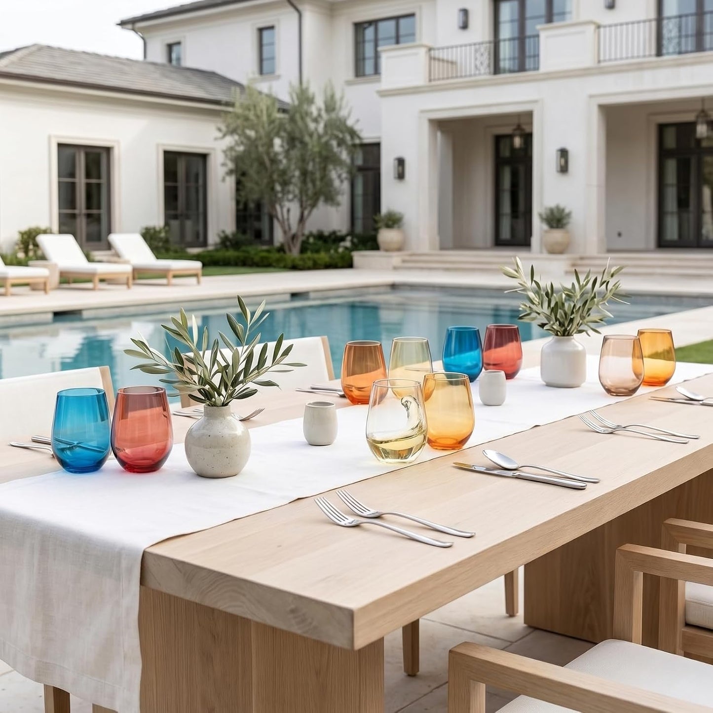 Set of 12 Eze Acrylic Stemless Wine Glasses