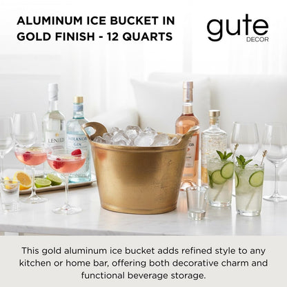 Golden Double Walled Ice Bucket and Cooler Set