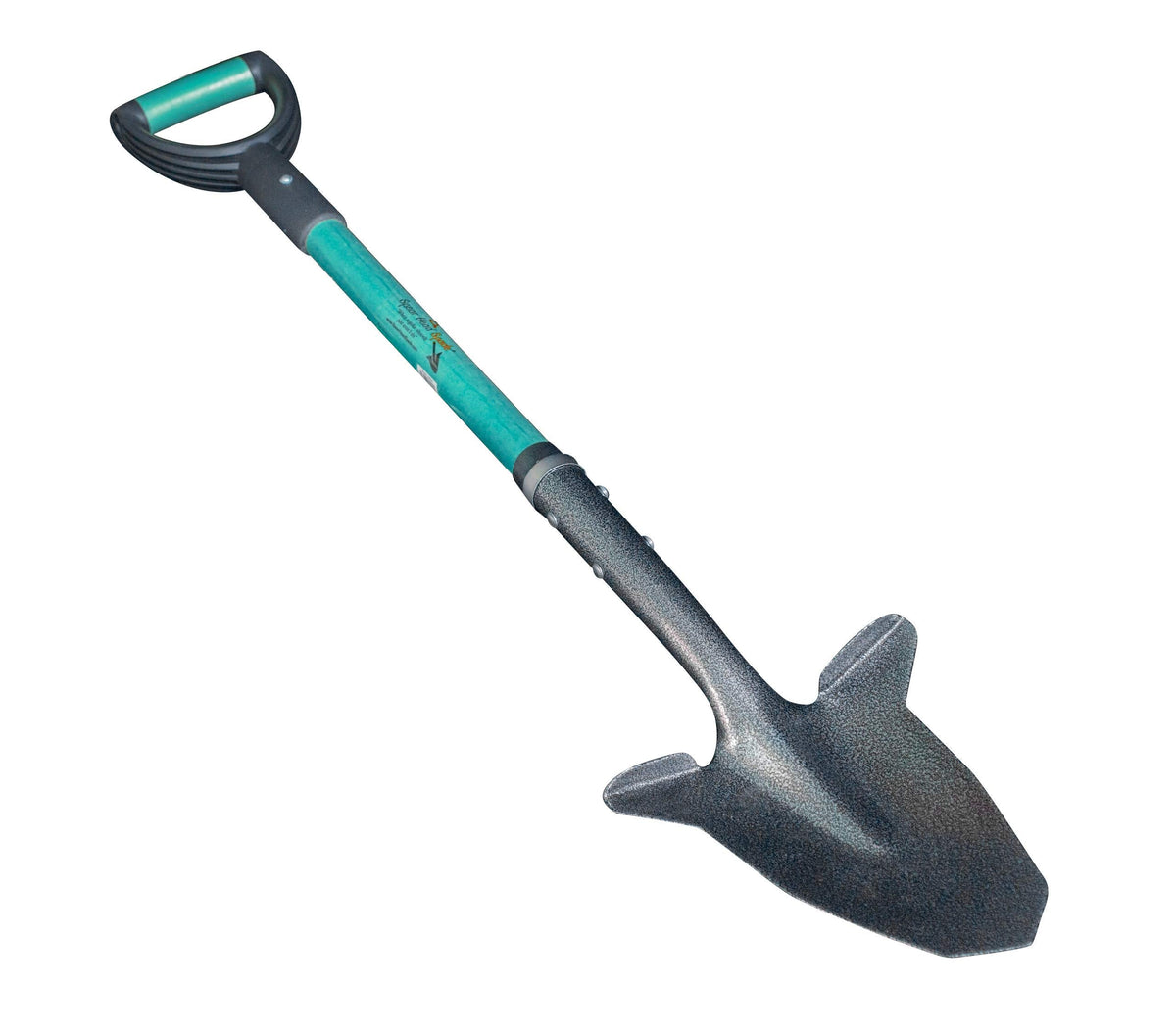 Spear Head Spade 40in D-grip garden spade with teal shaft and gray head on Tampa Home & Garden Store