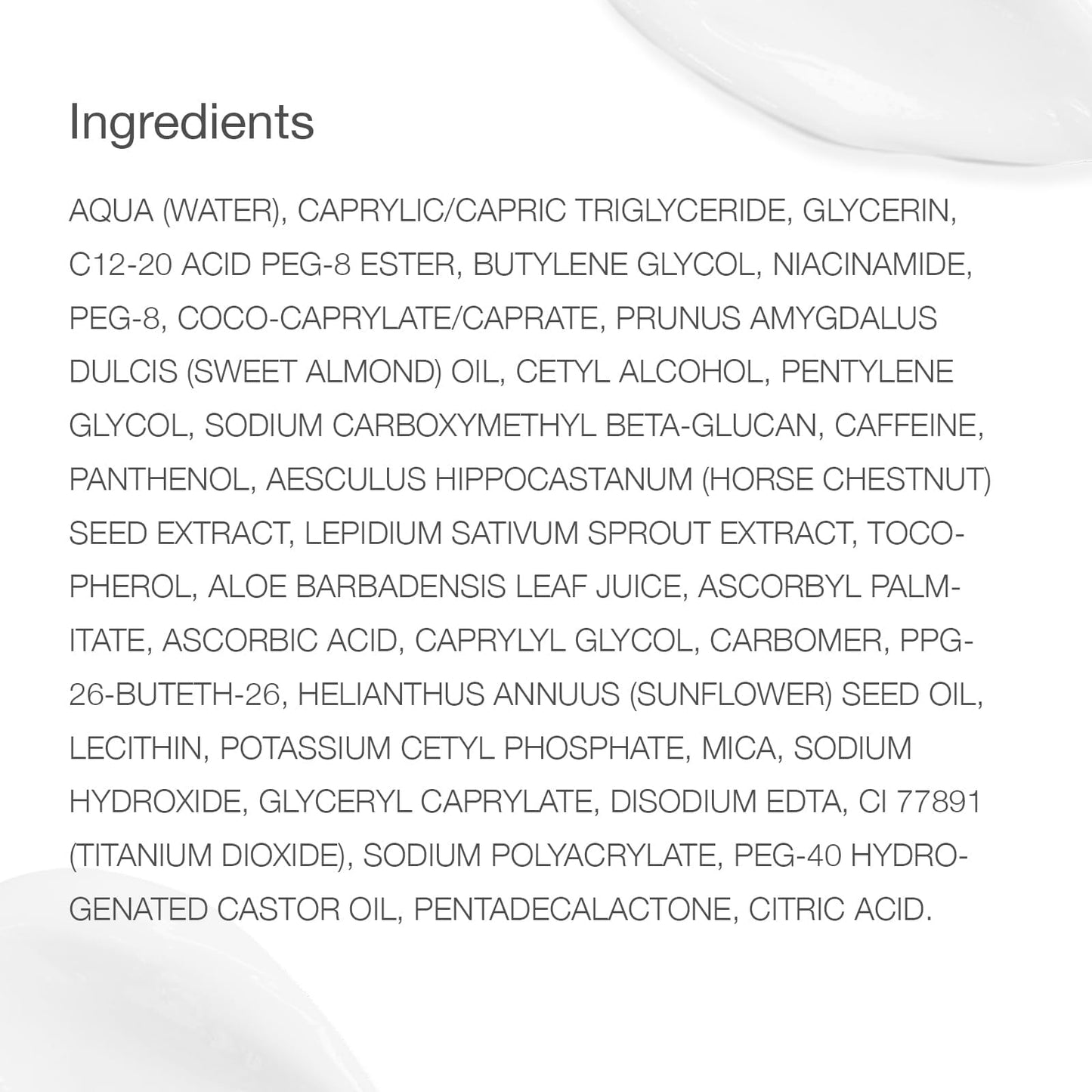 Skincode Revitalizing Eye Contour Cream ingredients list with long chemical names on Tampa Home & Garden Store