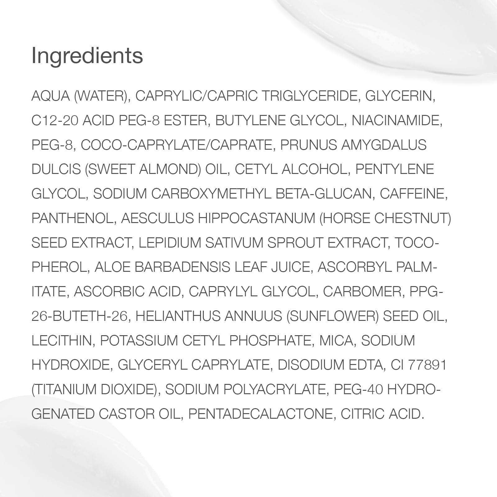 Skincode Revitalizing Eye Contour Cream ingredients list with long chemical names on Tampa Home & Garden Store