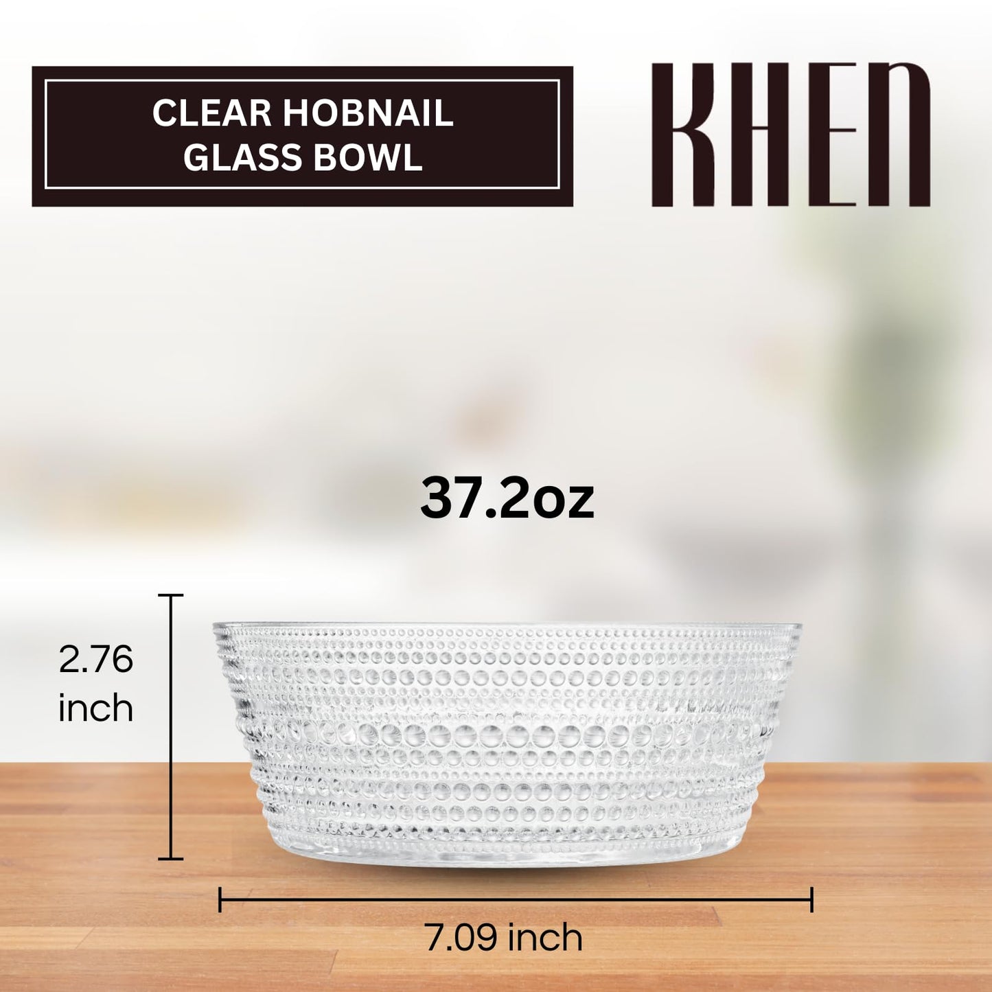 Clear Hobnail Glass Bowl and 10 Inch Vintage