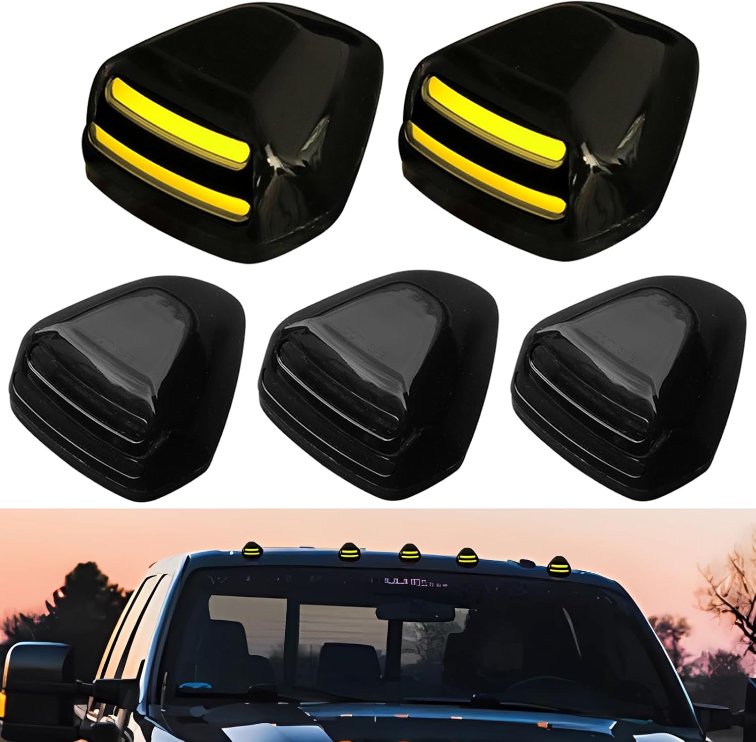 Ford F250 Super Duty 1999-2016 LED roof cab lights clear smoked amber 5-pack AutoLEDTech on Tampa Home & Garden Store