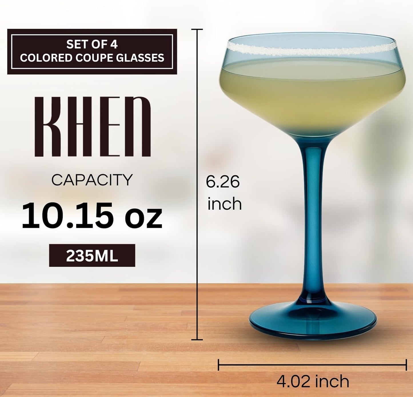 Set of Four Soft Modern Acrylic Coupe Glasses