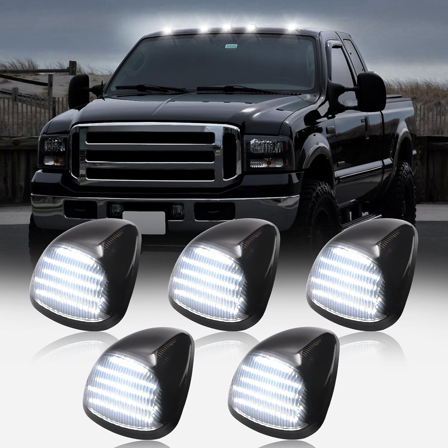 AutoLEDTech.com Ford F-250 Super Duty roof cab LED lights, clear smoked white amber, set of 6 on Tampa Home & Garden Store