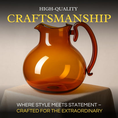 Handmade Murano Amber Glass Jug And Pitcher