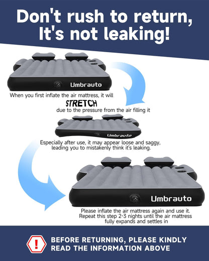 Umbrauto SUV air mattress for Tesla Y, gray, thick inflatable car camping mattress on Tampa Home & Garden Store