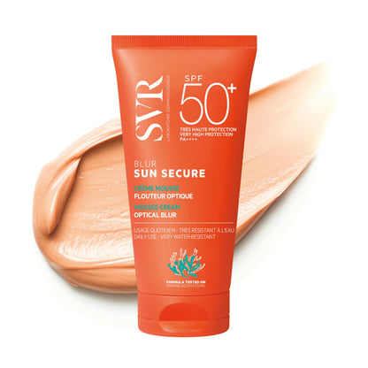 Sunscreen SVR Blur Sun Secure SPF50+ orange tube, non-comedogenic protection on Tampa Home & Garden Store