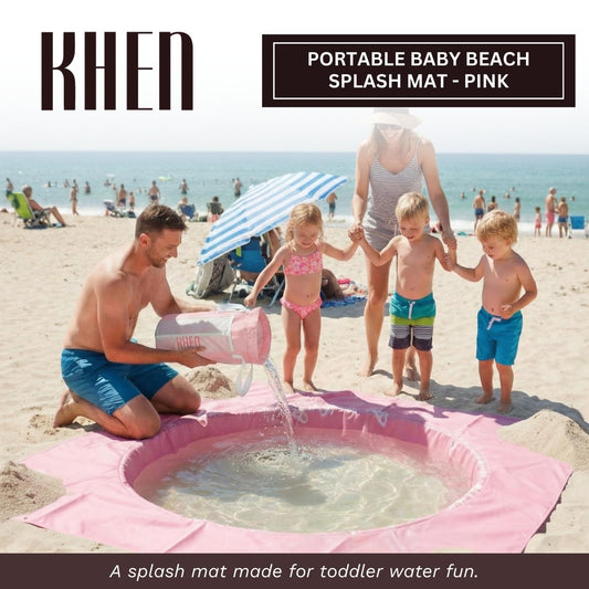 Pink Baby Beach Splash Mat And Sand Barrier