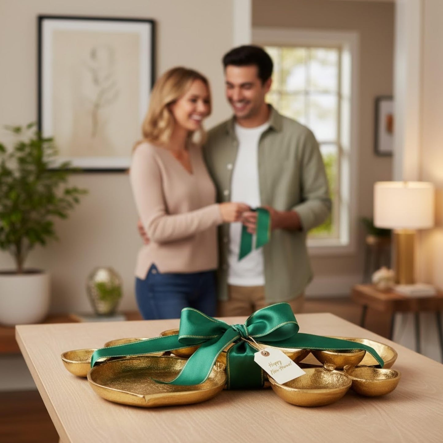 Modern Gold Cluster Serving Bowls Decor Tray