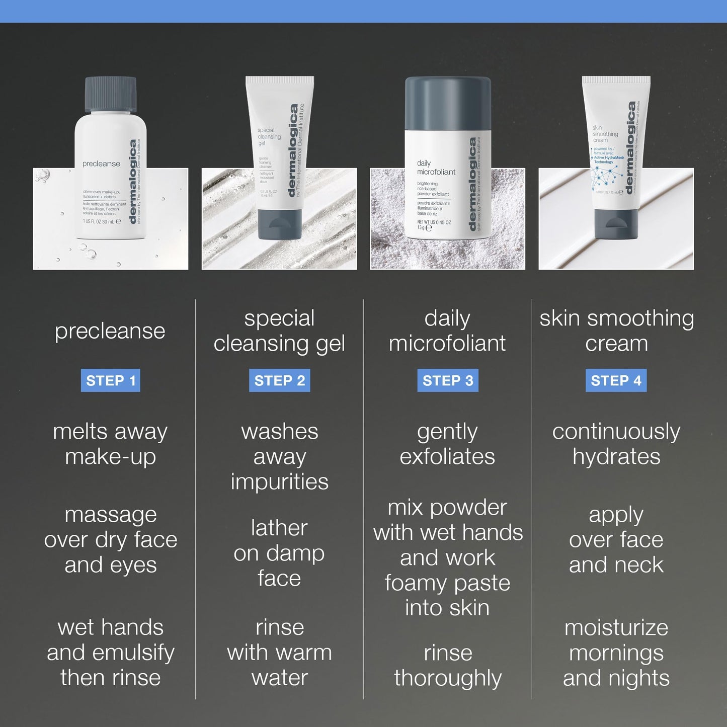 Dermalogica travel-size skincare set with special cleansing gel, exfoliator, and moisturizer on Tampa Home & Garden Store