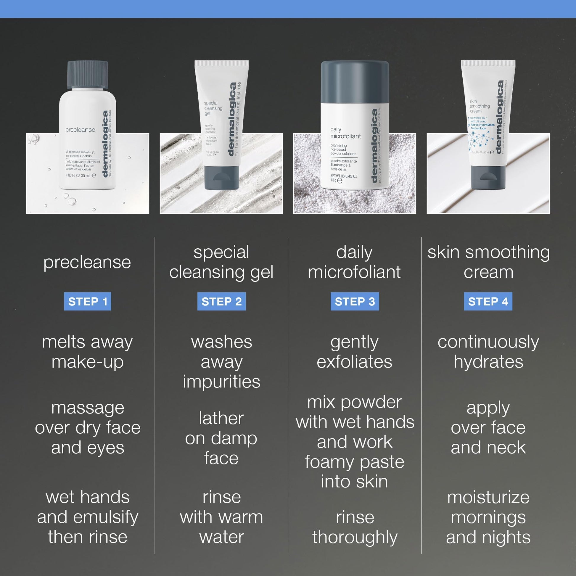 Dermalogica travel-size skincare set with special cleansing gel, exfoliator, and moisturizer on Tampa Home & Garden Store