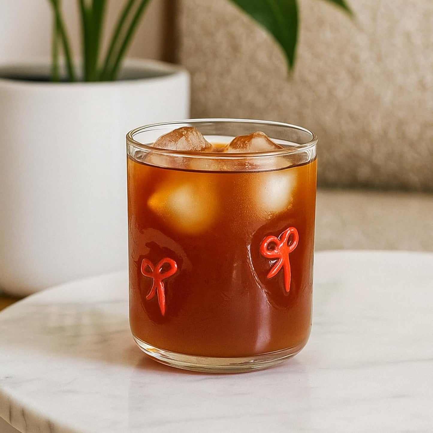 Red Bowtie Clear Acrylic Tumbler Set of Two
